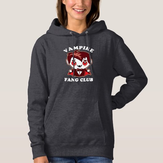 Pull À Capuche Club Fang | Pun Drôle Et Vampire Mignons (Devant)