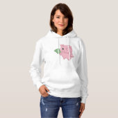 Pull À Capuche Cochon Rose Tenant de l'Argent Faisant un Pouce en (Devant entier)