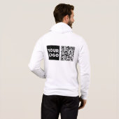 Pull À Capuche Code QR modifiable & logo ou image de votre entrep (Dos entier)