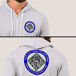 Pull À Capuche Code QR professionnel personnalisé (Scan Me) promo