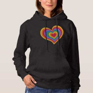 Pull À Capuche Coeur arc en ciel. Fierté amour gay