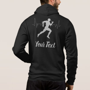 Pull À Capuche Coeur Beat Runner Personnalisé Noir