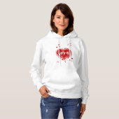 Pull À Capuche Coeur d'Amour en Saint Valentin Rouge (Devant entier)