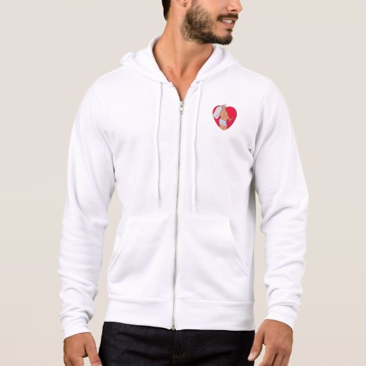 Pull À Capuche Coeur romantique avec un Cupide inhabituel (Devant)
