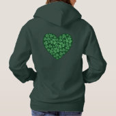 Pull À Capuche coeur Shamrock vert St Patrick's Day  (Dos)