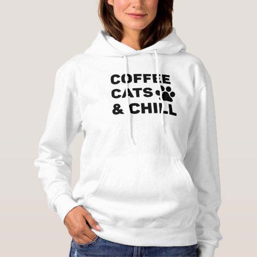 Pull À Capuche Coffee Cats et Chill (Devant)