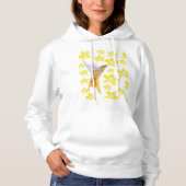 Pull À Capuche Colibri floral jaune (Devant)