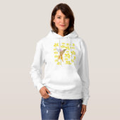 Pull À Capuche Colibri floral jaune (Devant entier)