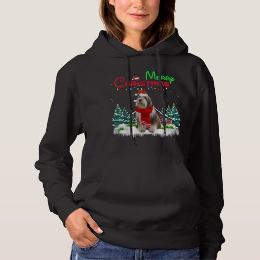 Pull À Capuche Collie Chien Léger Puissant Arbre de Noël Xma (Devant)