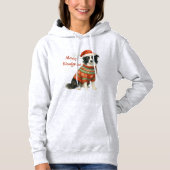 Pull À Capuche Collie de Border Noël Amateur de Chien (Devant)
