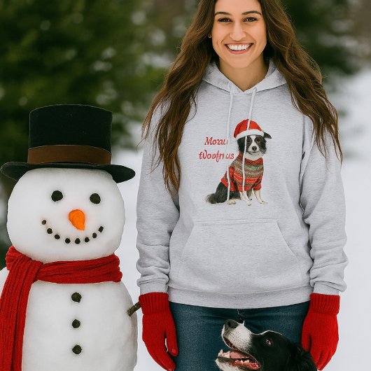 Pull À Capuche Collie de Border Noël Amateur de Chien