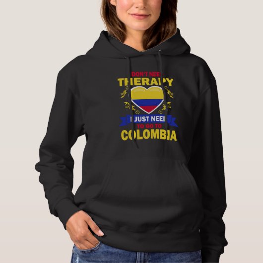 Pull À Capuche Colombian Flag Vacation Therapy Funny Colombia (Devant)