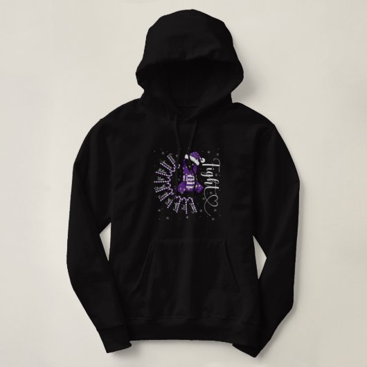 Pull À Capuche Combattre l'épilepsie du ruban pourpre Sensibilisa (Design devant)