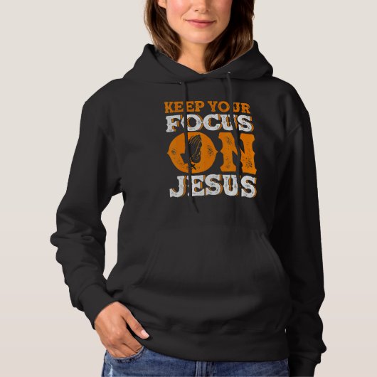 Pull À Capuche Concentrez-vous sur Jésus étude de la Bible Christ (Devant)