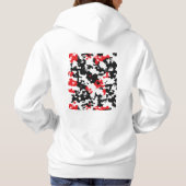 Pull À Capuche Conception abstraite irrégulière rouge noir blanc (Dos)