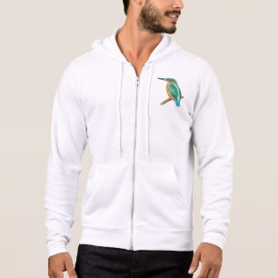 Pull À Capuche Conception de broderie d'oiseau martin-pêcheur col