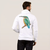 Pull À Capuche Conception de broderie d'oiseau martin-pêcheur col (Dos entier)