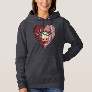 Pull À Capuche Conception de broderie vintage de fil de coeur de 