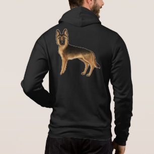 Pull À Capuche Conception de chien de berger allemand GSD noir et