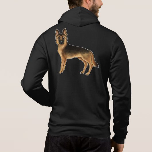 Pull À Capuche Conception de chien de berger allemand GSD noir et (Dos)