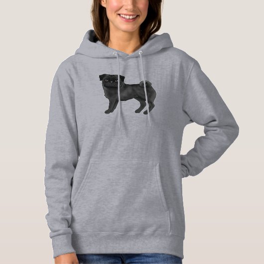 Pull À Capuche Conception de design mignon de race de chien Pug M (Devant)