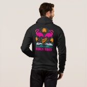 Pull À Capuche Conception de flamants roses de vibes de plage (Dos entier)