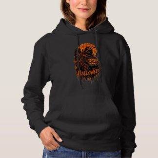 Pull À Capuche Conception de Halloween de la Faucheuse Citrouille