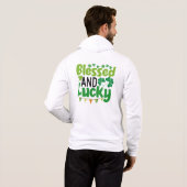 Pull À Capuche Conception de la Saint-Patrick bénie et chanceuse- (Dos entier)
