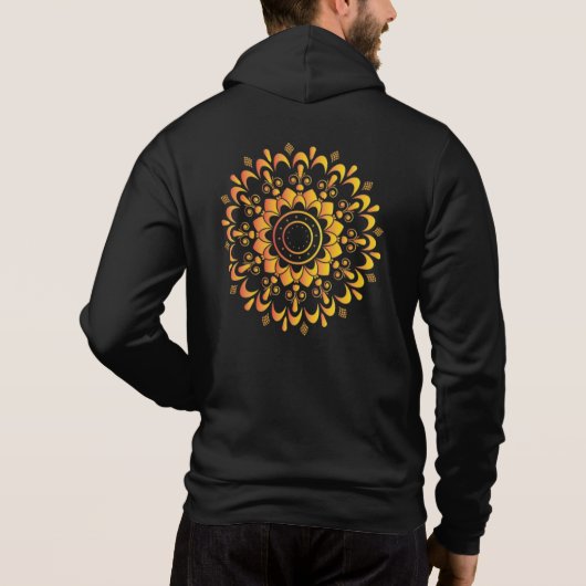 Pull À Capuche Conception de mandala unique doré-95747 (Dos)