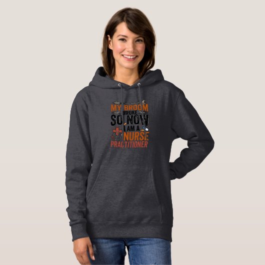 Pull À Capuche Conception de sorcière d'infirmière praticienne dr (Devant entier)