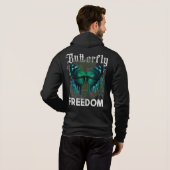 Pull À Capuche Conception de style streetwear liberté papillon-64 (Dos entier)