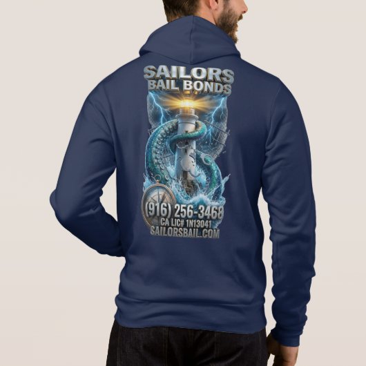 Pull À Capuche Conception de sweat-shirt Phare Pieuvre (Dos)