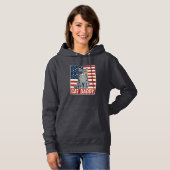Pull À Capuche Conception de vecteur de chat patriotique Cat Dadd (Devant entier)
