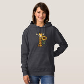 Pull À Capuche Conception de vecteur de tournesol de girafe vinta (Devant entier)