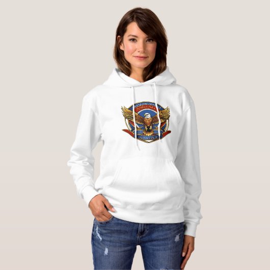 Pull À Capuche Conception du logo Eagle - "Emblem Skyfire (Devant entier)