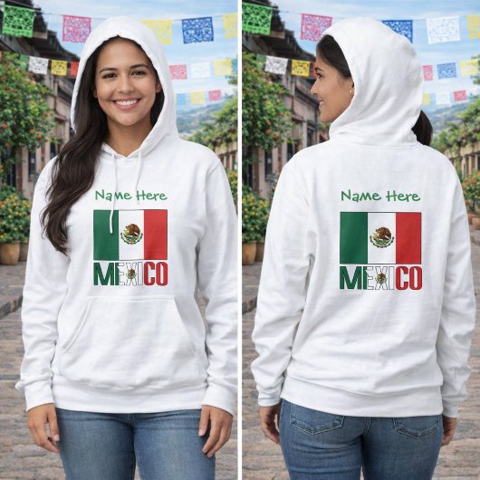Pull À Capuche Conception personnalisée du nom de drapeau du Mexi