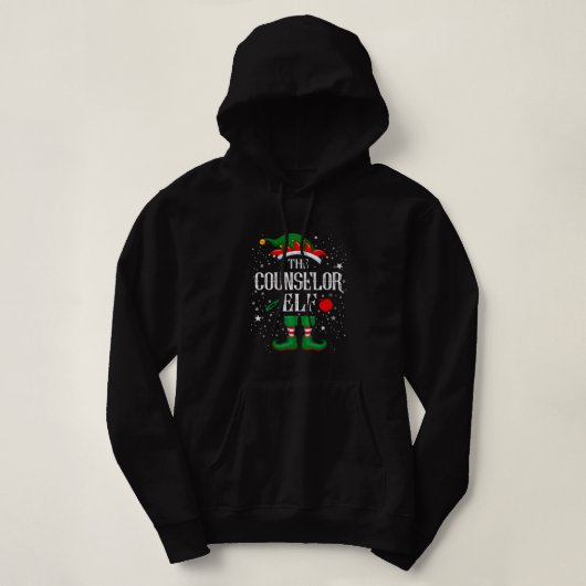 Pull À Capuche Conseiller enseignant ELF Joyeux Noël Noël Noël No (Design devant)