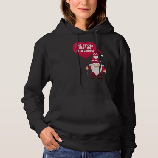 Pull À Capuche Conversation Coeur 6e année Enseignant Aimer sa Va (Devant)