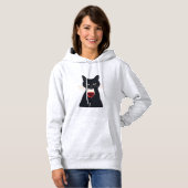 Pull À Capuche Cool Cat with Shades – Funny Black Cat Hoodie (Devant entier)