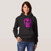 Pull À Capuche Cool crâne gothique Neon Pink Popart Déplaisant (Devant entier)