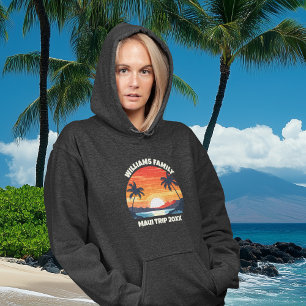 Pull À Capuche Cool de voyage sur mesure Sunrise Palm Tree femmes