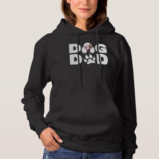 Pull À Capuche Cool Poodle Chien Papa Jamais Père Cadeau (Devant)