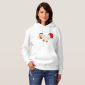 Pull À Capuche Coq de dessin animé poule blanche (Devant entier)