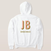 Pull À Capuche Corail + Monogramme Brown Mariage Party Zip-Up (Couchage Retour)