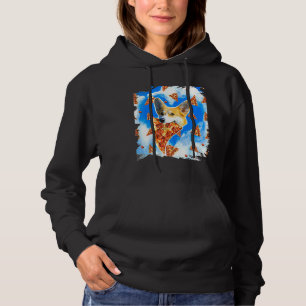 Pull À Capuche Corgi Dog Eating Pizza Love Heart Clouds