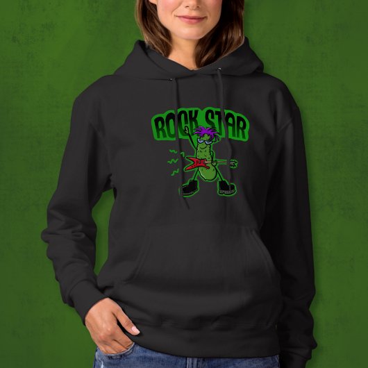 Pull À Capuche Cornichon Rock Star - Dessin Animé Drôle