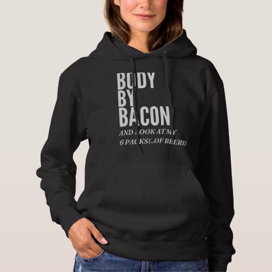 Pull À Capuche Corps Par Bacon Bacon Manger Pour Papa Griller (Devant)