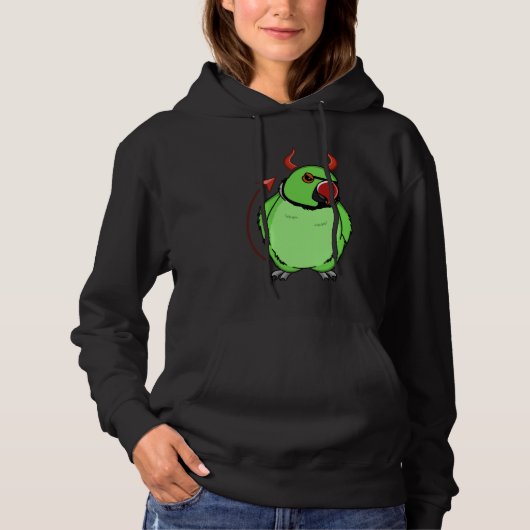 Pull À Capuche Costume de diable effrayant Perroquet I Green Indi (Devant)