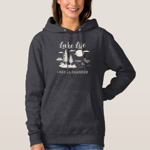 Pull À Capuche Cosy Lake Life Nom du lac personnalisé