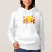 Pull À Capuche Coucher de soleil tropical rétro : Embrassez le do (Devant)